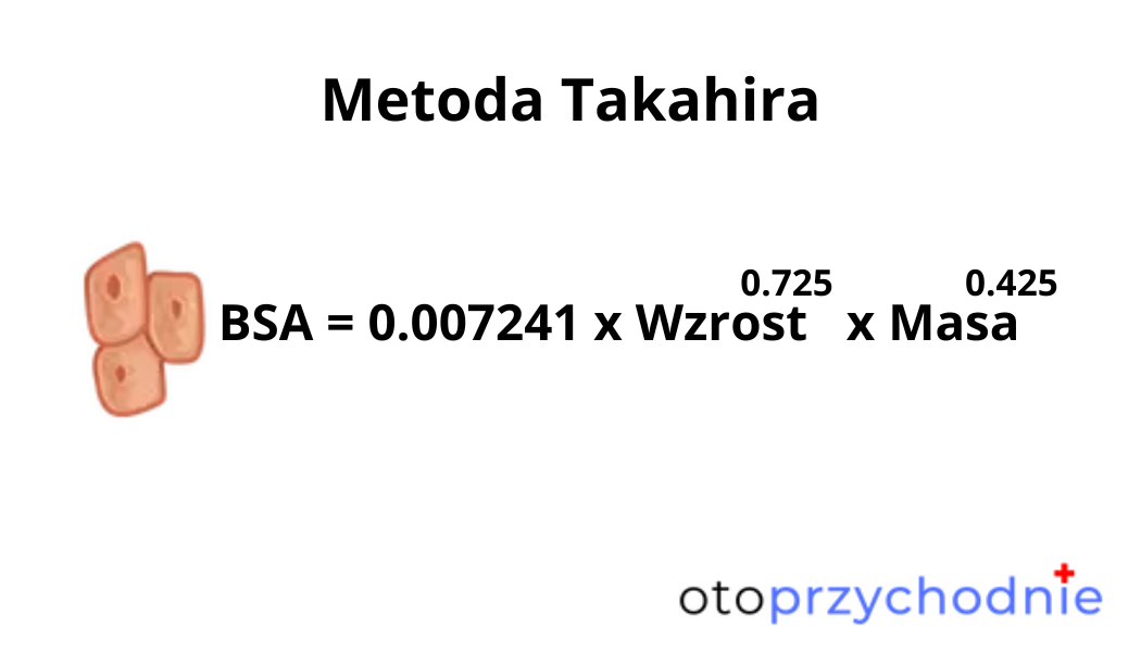 Wzór na BSA - Body Surface Area - metoda Takahira